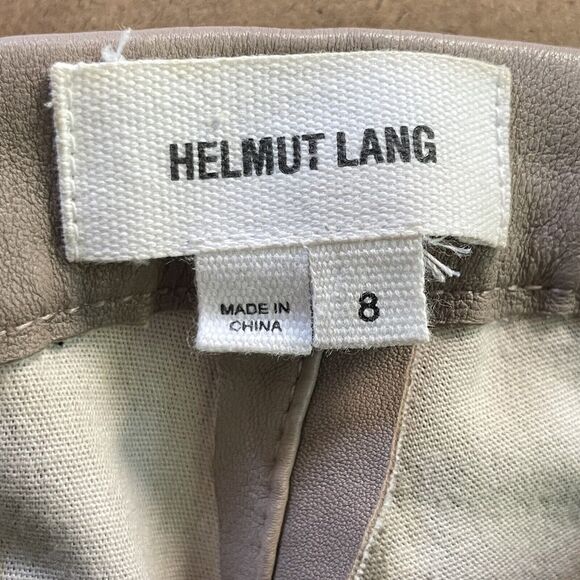 Helmut Lang Pants Womens Size 8 (30x26) Tan Brown Pure Lamb Leather Crashed Slim - Picture 6 of 11